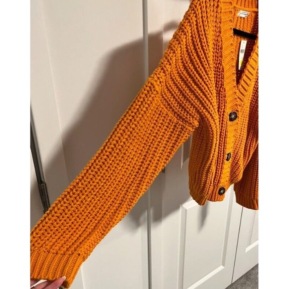Anthropologie Weekend Cardigan SIZE M new orange color - Picture 5 of 12